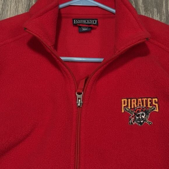 Lands' End Other - Vintage Lands End Pittsburgh Pirates Adult Medium Full Zip Fleece Jacket MLB Red